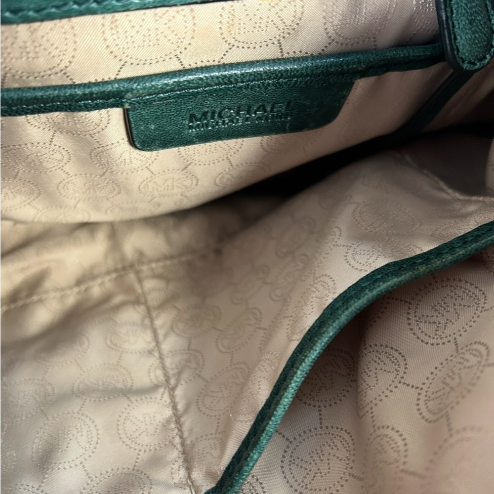 Michael Kors Uptown Astor studded leather satchel bag in hunter green Circa 2004 - Picture 7 of 8